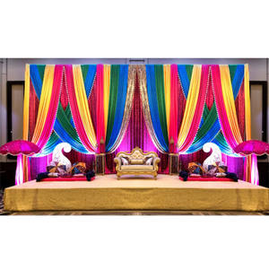 ฉากหลังพิธี Mehndi อินเดียออสเตรเลียปัญจาบเวทีแต่งงานฉากหลังสีสันสดใสม่านฉากหลังแต่งงานใหม่ - Product Image 1