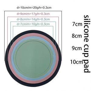 Custom Logo 10cm Non Slip <b>Heat</b> Resistant Waterproof <b>Coaster</b> Round Rubber Soft Silicone Cup <b>Coaster</b> for Drink - Product Image 2