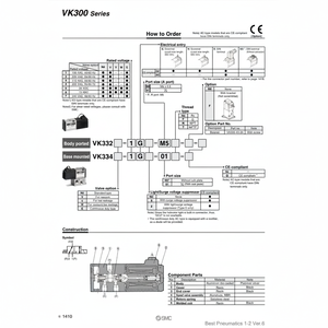 Soupape de commande VK332V-5GS-01 électrovanne pneumatique SMC - Product Image 1