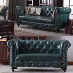 Nhà Máy Trực Tiếp Bán Chesterfield Nút Tufted Sofa Rắn Gỗ Da Đệm Cho Phòng Khách Câu Lạc Bộ Đêm - Product Image 1