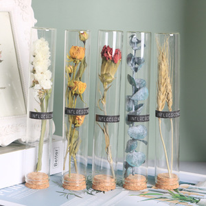Bouteille <span class=keywords><strong>de</strong></span> souhait en verre T059, 1 pièce, Bouquet <span class=keywords><strong>de</strong></span> fleurs séchées, Tube <span class=keywords><strong>de</strong></span> Test, guirlande Gypsophila, boîte-cadeau pour idées <span class=keywords><strong>de</strong></span> bureau - Product Image 2