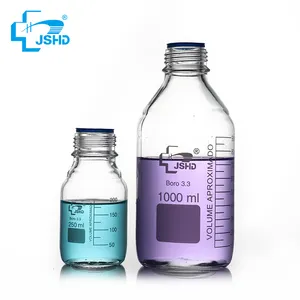 Botella reactiva de vidrio de laboratorio, fabricante directo, 5000ml, 500ml, con boca estrecha