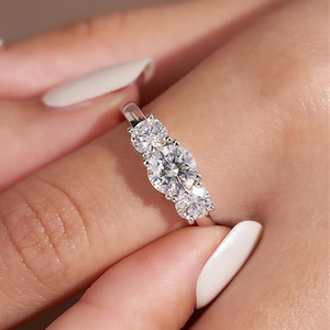 Bague <span class=keywords><strong>de</strong></span> mariage en moissanite pour femme, alliances éternité en argent sterling 925, bague d'anniversaire plaquée or blanc - Product Image 3