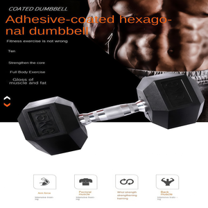 <b>Free</b> Sample Hexagonal Rubber-Coated Dumbbells for Fitness, Home Use for Men and Women,Solid Cast Iron Weightlifting Dumbbell Set - Product Image 1