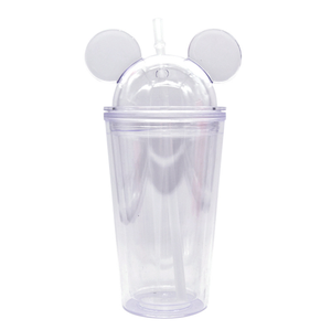 Gobelet à double paroi en acrylique transparent de 16 oz avec couvercle en forme de tête de <span class=keywords><strong>Mickey</strong></span> et <span class=keywords><strong>Minnie</strong></span> Mouse, vente en gros - Product Image 3
