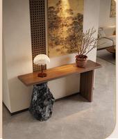 Table basse moderne incurvée en bois avec dessus en marbre blanc fonction miroir pour maison hôtel appartement villa meubles de salon