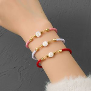 <span class=keywords><strong>YL</strong></span> en Stock, nueva pulsera con letra inicial para mujer, pulsera con abalorio de cuerda ajustable hecha a mano para mujer, regalo de joyería de moda para mujer - Product Image 3