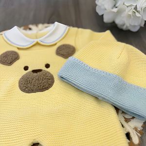 Conjunto de Ropa de una Pieza para Bebés Kaiyue, Diseño de Oso Animalito Adorable, Mono de Algodón con Cuello Peter Pan y Gorro - Product Image 6