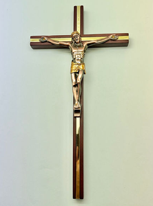 Crucifijo cruz de madera Jesús colgante religioso inspirador INRI - Product Image 3