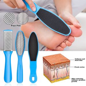 Juego de pedicura 8 en 1: lima de acero inoxidable de doble cara con cepillo de papel de lija, raspador de piel muerta, tenaz para piel muerta y removedor de cutículas. - Product Image 3