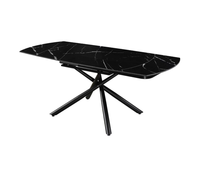 Table à manger extensible en pierre frittée de style nordique de luxe, prix compétitif, plateau en marbre avec ensemble de 6 chaises