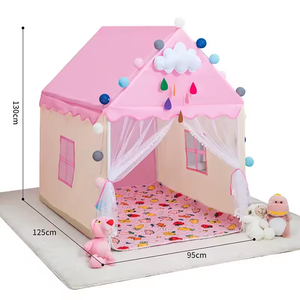 Grandi tende per bambini casa gioco bambino bambino <span class=keywords><strong>tenda</strong></span> pieghevole ragazze giallo principessa castello bambino - Product Image 4