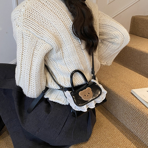 Elegante borsa a tracolla per ragazze con fiocco borsa a tracolla per <span class=keywords><strong>bambina</strong></span> con tre cinghie alla moda borsa portatile per bambini in poliestere - Product Image 4
