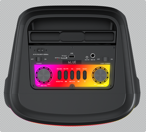 Haut-parleur trolley à double bande LED RGB et grand éclairage circulaire, enceinte DJ sans fil à basses profondes pour fêtes en extérieur - Product Image 4