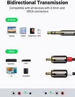 UGREEN Cable RCA de 3,5mm a RCA macho a adaptador de Audio auxiliar adaptador de conector de auriculares de sonido HiFi carcasa de Metal RCA rápido
