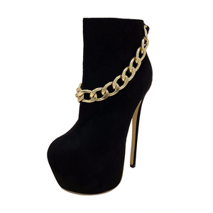 Bottines courtes sexy à talons hauts pour femmes, style pole dance, avec strass, fermeture éclair, bout pointu, très courtes - Product Image 6
