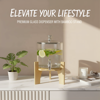 Distributeur OEM en gros avec robinet, carafe portable en verre pour fêtes et maison, pour vin, boissons, sodas, jus de fruits, ustensiles de bar élégants