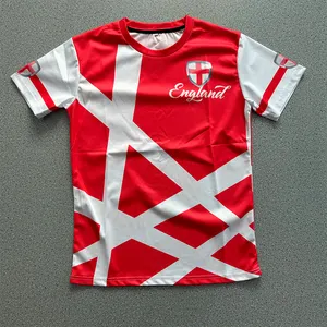 Футболки 100% хлопчатобумажная футболка унисекс с принтом английского флага с логотипом на заказ, вязаная