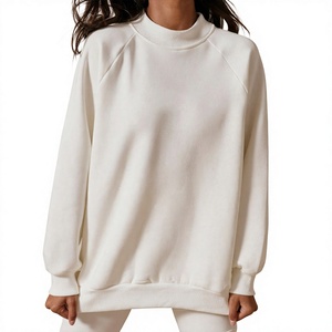 Sweat-shirt surdimensionné à col rond pour femme en molleton 100 % coton de couleur unie, personnalisé, de haute qualité, pour usage quotidien décontracté, vente en gros - Product Image 1