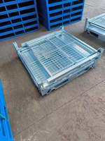 Contenedor de Almacenamiento de Malla Metálica para Montacargas YOUGU, Contenedor de Almacenamiento Apilable Galvanizado, Contenedor de Paletas con Malla ISO9001