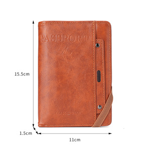 HANFEIZI Cartera Retro para Boletos <span class=keywords><strong>de</strong></span> Avión, Tarjetero, Estuche para Pasaporte <span class=keywords><strong>de</strong></span> Viaje, Porta Pasaportes <span class=keywords><strong>de</strong></span> PU - Product Image 5