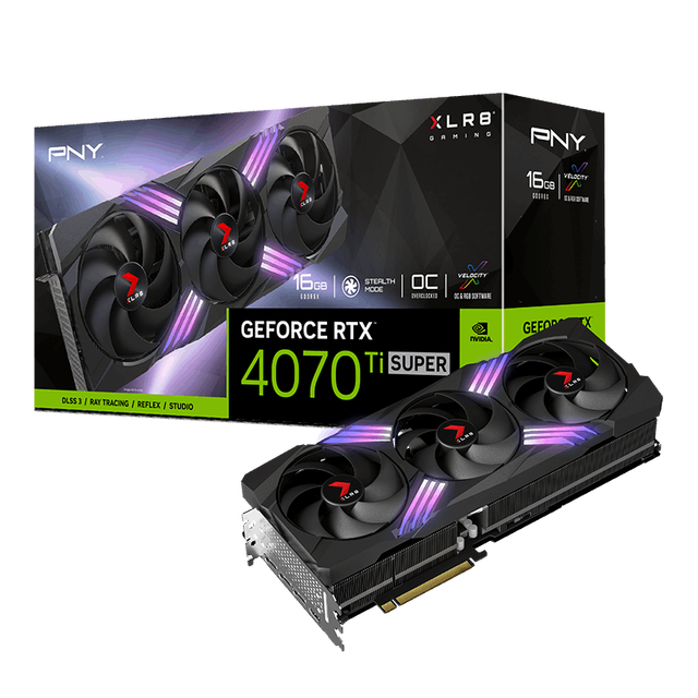 PNY GeForce RTX 4070 Ti SUPER 16GB XLR8 Gaming OC Triple Fan Graphics Card