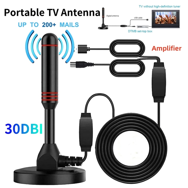 Smart Home Products 4K/1080P HD Digital  Antenna Magnetic Base 480+ Miles Digital HD Aerial VHF Amplified Digital Antenna