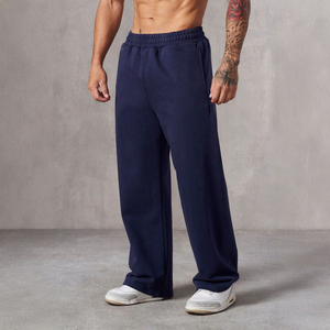 <span class=keywords><strong>Pantaloni</strong></span> Sportivi da Uomo Blu Navy a Gamba Larga, Vita Elastica, Vestibilità Comoda, Casual, per Allenamento e Streetwear, <span class=keywords><strong>con</strong></span> <span class=keywords><strong>Tasche</strong></span> <span class=keywords><strong>Laterali</strong></span> - Product Image 3