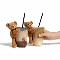 Mini peluche personnalisée à faible MOQ, jouet en peluche, décoration de tasse à café avec velcro