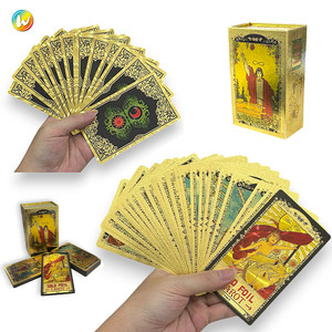 高级镀金甲骨文甲板定制印刷金箔边塔罗牌套装说明书纸质材料 - Product Image 3