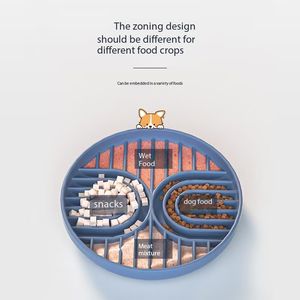 Piring makan hewan peliharaan silikon bulat pola padat dengan cangkir hisap kuat untuk anjing kucing karpet makanan ramah lingkungan - Product Image 2