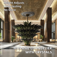 Éclairage de chambre d'hôtel moderne Lustre en cristal de fer en verre de Murano à hauteur réglable inspiré du design italien traditionnel