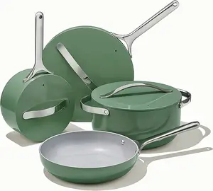 Carawayhome Nonstick Ceramic Cookware Set Pots Pans Lids and Kitchen Storage Non Toxic PTFE & PFOA Free Oven Safe