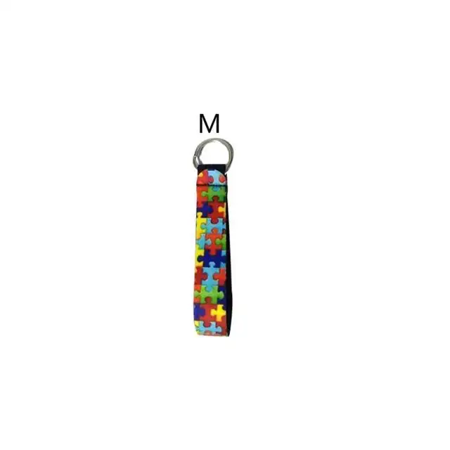 Chain Small Key Bar Neoprene Wrist Strap Gift Pendant Diving Material Strip Printed Key Chain Small Keychain