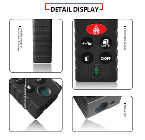 Medidor Láser de Distancia 40m 60m 80m con 2 Niveles de Burbuja, Unidades en Metros y Pies, Pantalla LCD Retroiluminada, Herramienta de Medición Láser para Distancia, Área, Volumen y <span class=keywords><strong>C</strong></span>álculo Pitagórico - Product Image 5