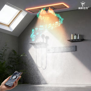 Ensemble de douche encastré Dipsi Emperor Music Infused, tête de douche rectangulaire, 7 couleurs LED, acier inoxydable, pour salle de bain - Product Image 2