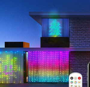 Программируемая умная гирлянда-светильник для штор с синхронизацией музыки, управление через приложение, RGB-подсветка, для наружного декора на Рождество и вечеринки - Product Image 4