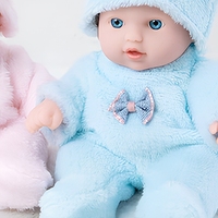 DEAR BEI Poupée Reborn de 20 cm en vinyle souple avec chapeau d'ours en peluche et vêtements, jouet cadeau pour filles