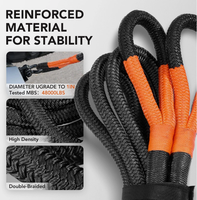 Kit de récupération cinétique robuste - Corde de remorquage de 1 pouce x 30 pieds avec manilles souples de 54 mm