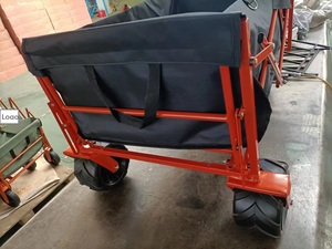 Chariot utilitaire pliable d'extérieur avec porte arrière ouverte et plateau surdimensionné, facile à manœuvrer, fabriqué en usine - Product Image 3