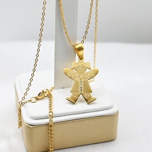 Venta al por mayor collares <span class=keywords><strong>de</strong></span> acero inoxidable niño imagen colgante <span class=keywords><strong>de</strong></span> acero inoxidable mejor amigo collar joyería regalo - Product Image 2