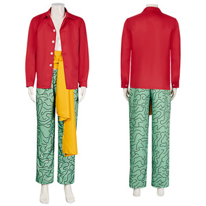 Costume de cosplay One Piece Blackbeard pour homme, ensemble complet, tenue d'Halloween anime, cape, haut, pantalon vert à motifs avec étiquette - Product Image 3