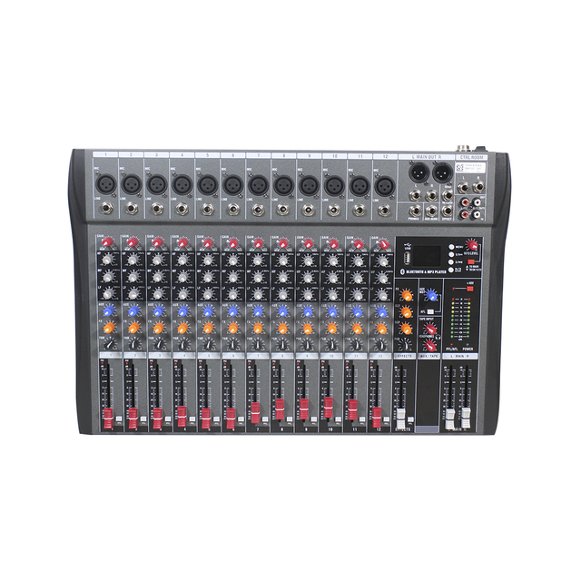 8 Channel Professional Digital Audio Music Mixer With Digital Effect Processor Bluetooth Karaoke DJ Audio Mixer