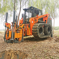 Pelle de déracinement d'arbres, accessoires d'excavatrice, déplaceur d'arbres, machine de déracinement d'arbres pour chargeuse compacte, pelle à arbres