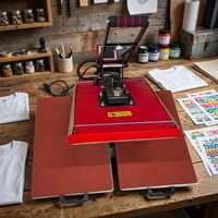 Presse à chaud semi-automatique double station 40x60cm pour logo, étiquette, DTF, sublimation