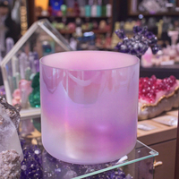 ZHQH Bol chantant en cristal de Quartz violet Pirmide Reiki Bola Amatista Rubi Bols chantants en Quartz naturel Instruments de guérison sonore