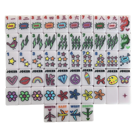 Set Mahjong Amerika Mewah Ukuran Besar Desain Lipat Gaya Pop Art Cerah Ubin Akrilik Tahan Lama untuk Hiburan dan Kolektor