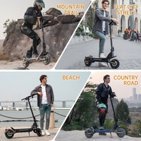 Scooter Eléctrico de 800W, 10 Pulgadas, Neumáticos Todoterreno, Velocidad de 45KM/H, Plegable, para Adultos, con Control por Aplicación, Frenos de Disco Dobles