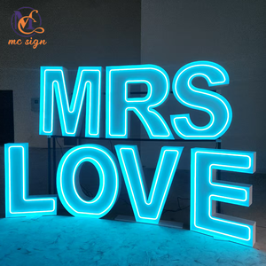 حروف وأرقام نيون معدنية عملاقة مخصصة بإضاءة RGB مقاس 3 و4 أقدام لتزيين حفلات الزفاف وأعياد الميلاد والمناسبات - الأكثر مبيعًا لعام <span class=keywords><strong>2026</strong></span> - Product Image 5