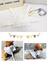 Pet Dog Cat Vêtements Printemps Et Été Nouveaux Produits Peut Être Traction Belle Lettre Brodée Poitrine Dos Vêtements